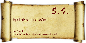 Spinka István névjegykártya
